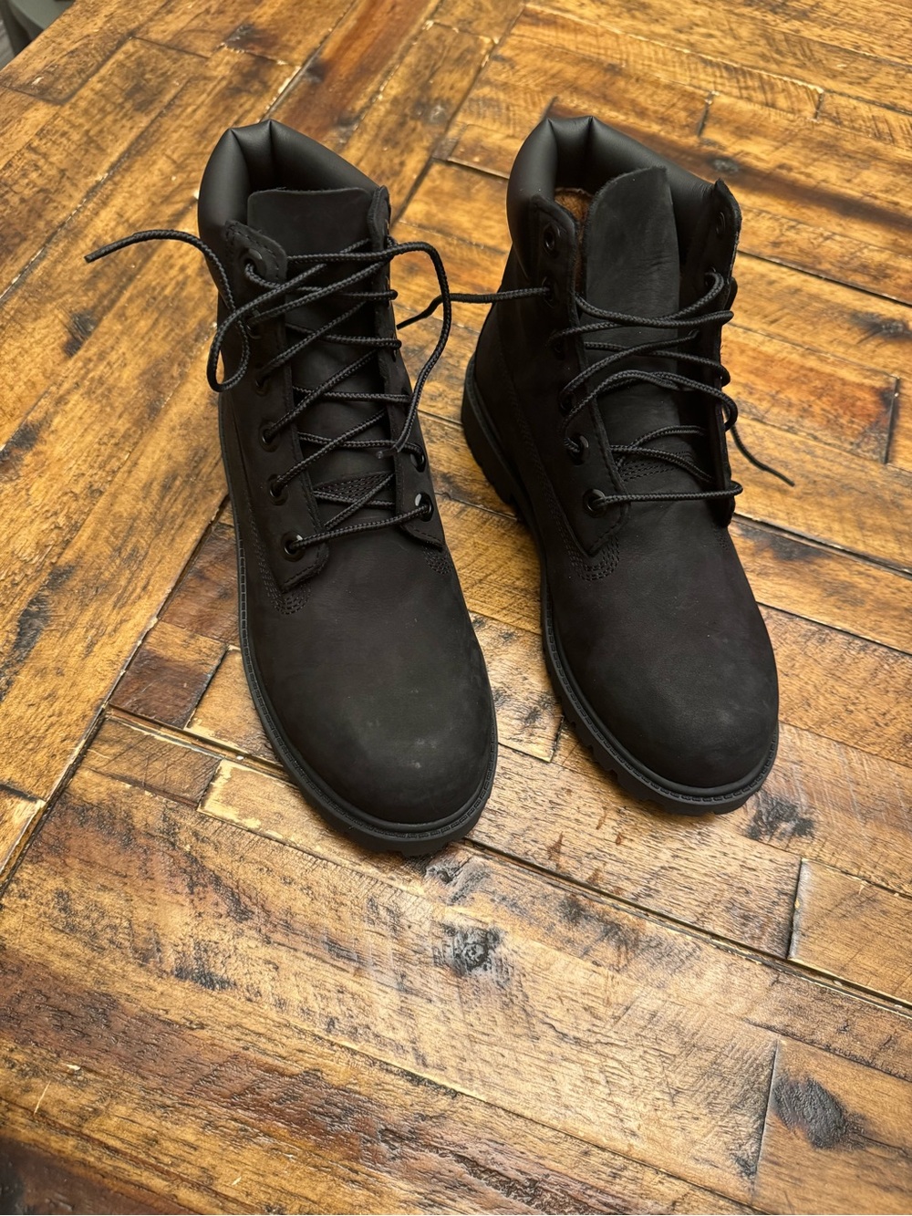Timberland Premium 6-Inch Waterproof Boots Black Nubuck Kids Junior Size 6Y/7.5W